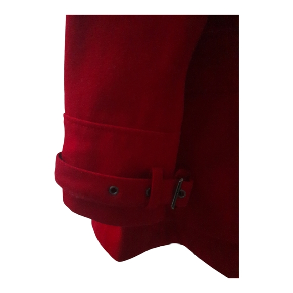 Guess Wool Blend Red Rouge Peacoat Fit & Flare Midi Swing Jacket  Lined Size XS - Picture 4 of 15